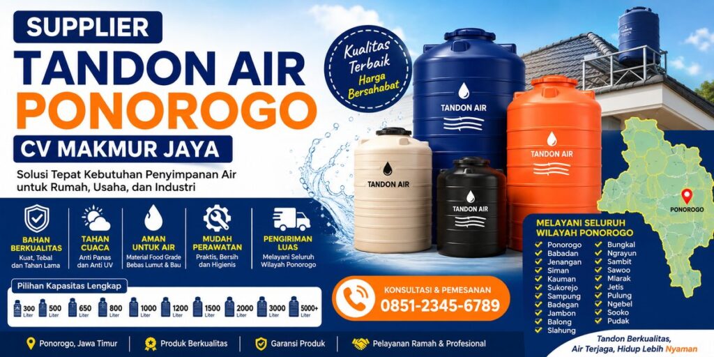 Supplier Tandon Air Ponorogo Langsung Dari Distributor No 1