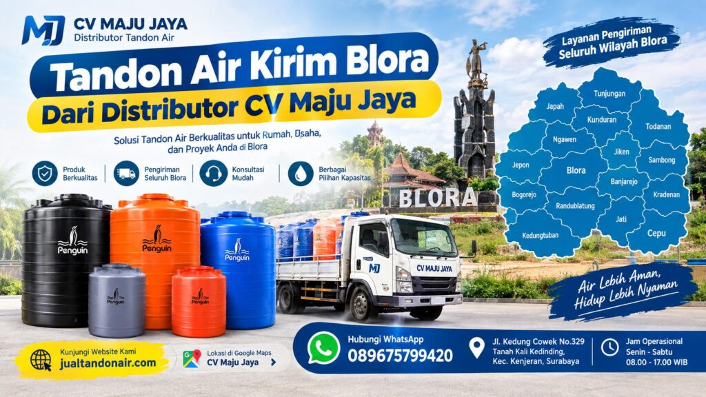 Tandon Air Kirim Blora Dari Distributor CV Maju Jaya
